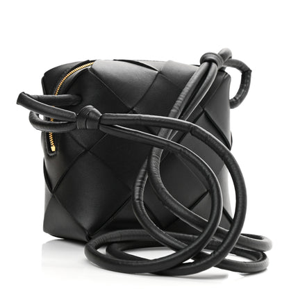 Bottega Veneta Lambskin Maxi Intrecciato Mini Cassette Camera Bag Black 1 of 9
