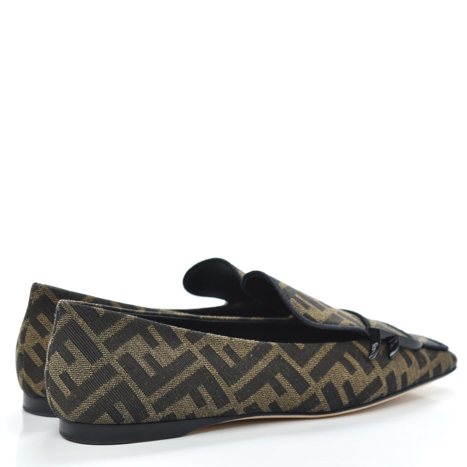 Fendi Jacquard FFreedom Square Toe Loafers 35 Tobacco 4 of 8