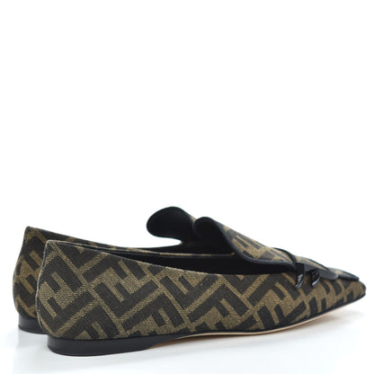 Fendi Jacquard FFreedom Square Toe Loafers 35 Tobacco 4 of 8