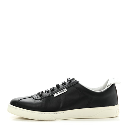 Chanel Calfskin CC Womens Sneakers 39.5 Black 1 of 10