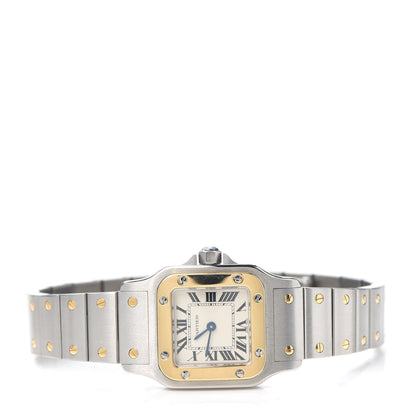 Cartier Stainless Steel 18K Yellow Gold 24mm Santos De Cartier Galbee Quartz Watch 2 of 7