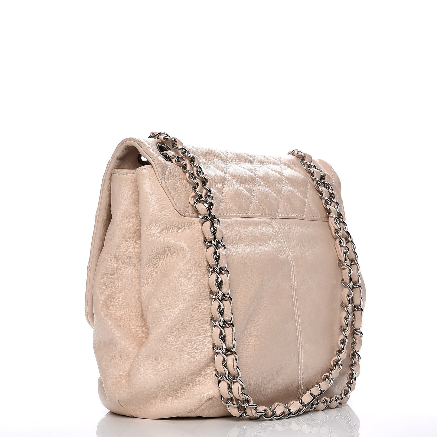 Calfskin Quilted Large Trianon Messenger Flap Light Pink