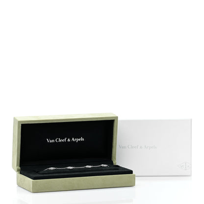 Van Cleef & Arpels 18K White Gold Diamond 6 Motifs Sweet Alhambra Bracelet 4 of 4