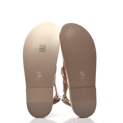 Chanel Iridescent Lambskin Quilted Velcro Dad Sandals 41 Light Bronze 5 of 9