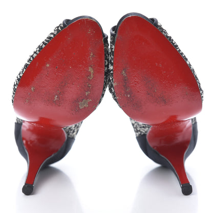 Christian Louboutin Satin Chiffon Ambrosina Pumps 36 Black White 5 of 9