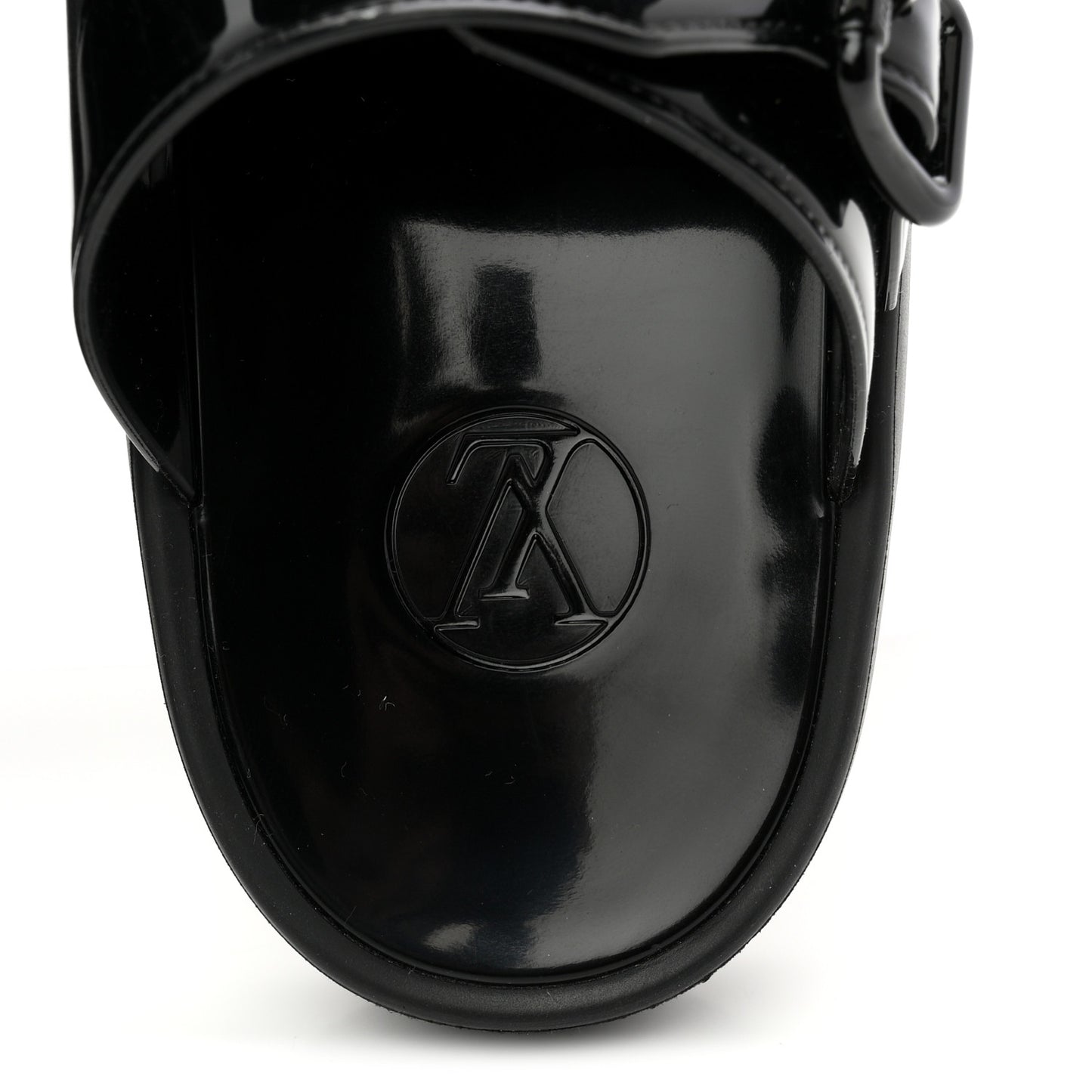 Monogram Sunbath Flat Mule Sandals 38 Black