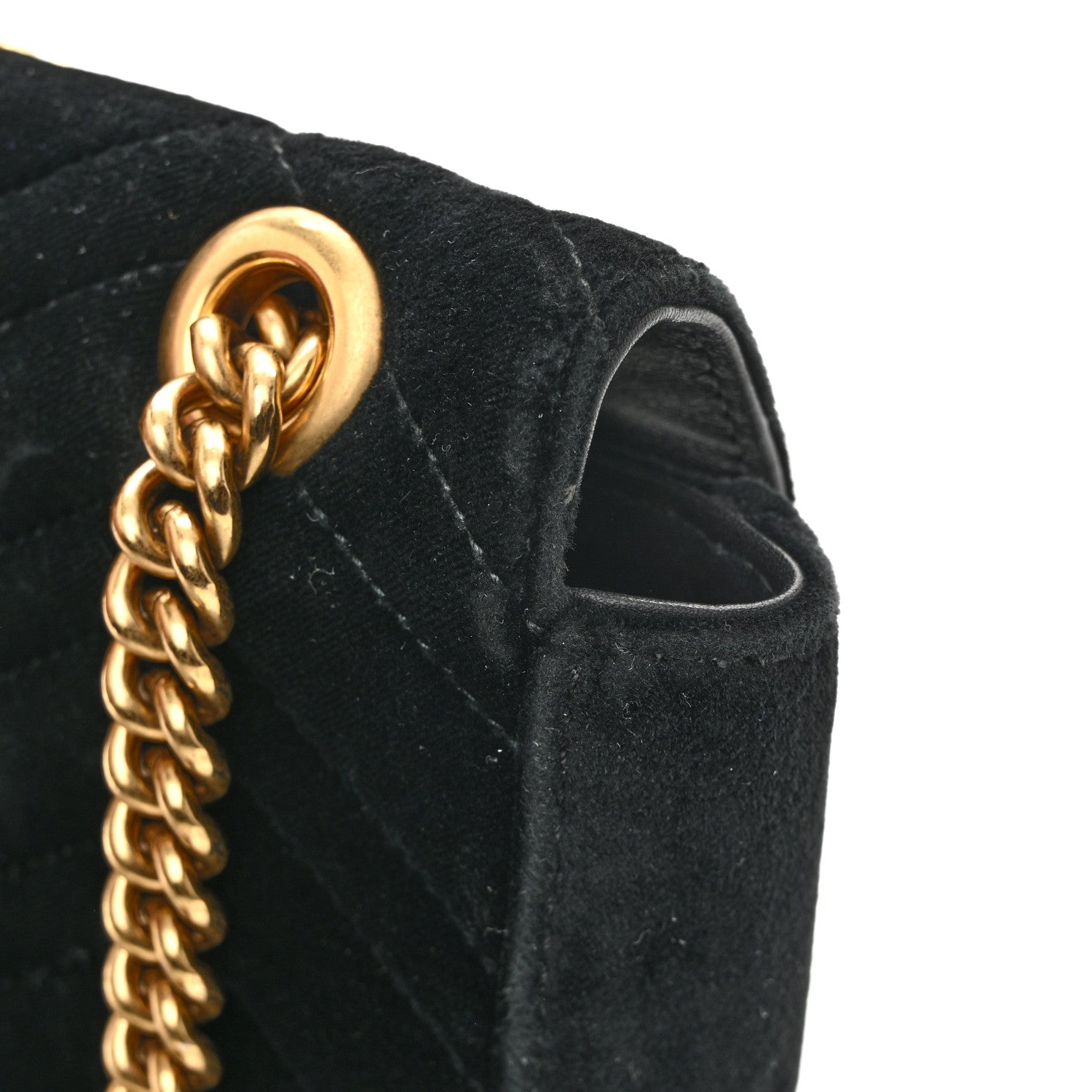 Gucci Velvet Matelasse Mini GG Marmont Shoulder Bag Black 11 of 14