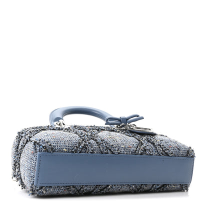 Christian Dior Tweed Sequins Embroidered Cannage Small Lady D-Joy Sky Blue Multicolor 4 of 10