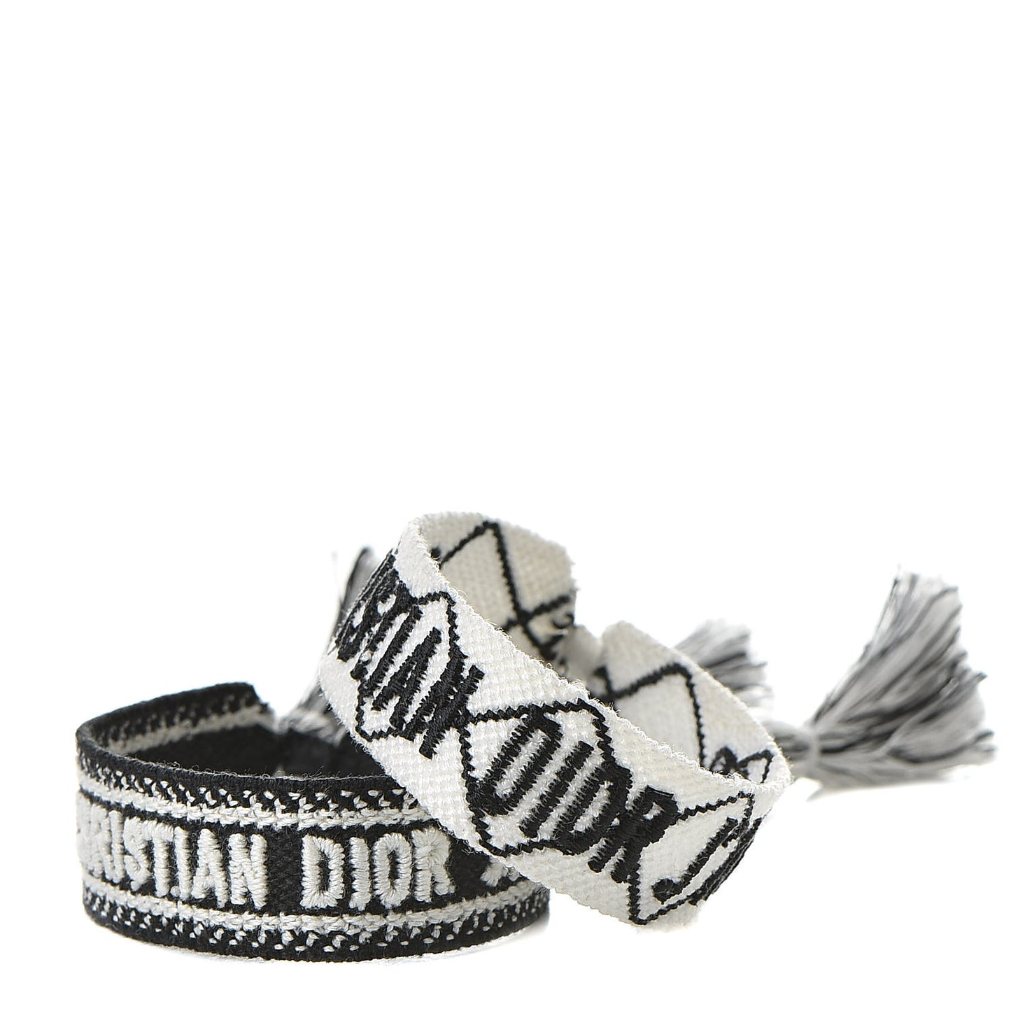 Woven Cotton J'Adior Friendship Bracelet Set Black White