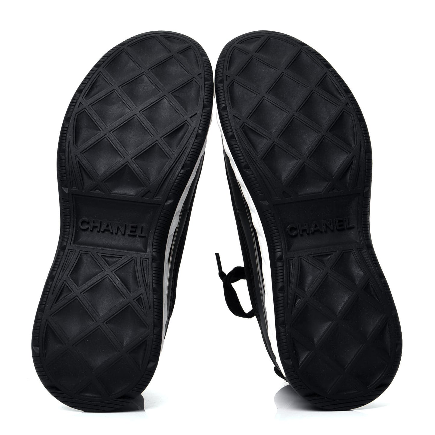 Velvet Calfskin Mixed Fibers CC Sneakers 38 Black
