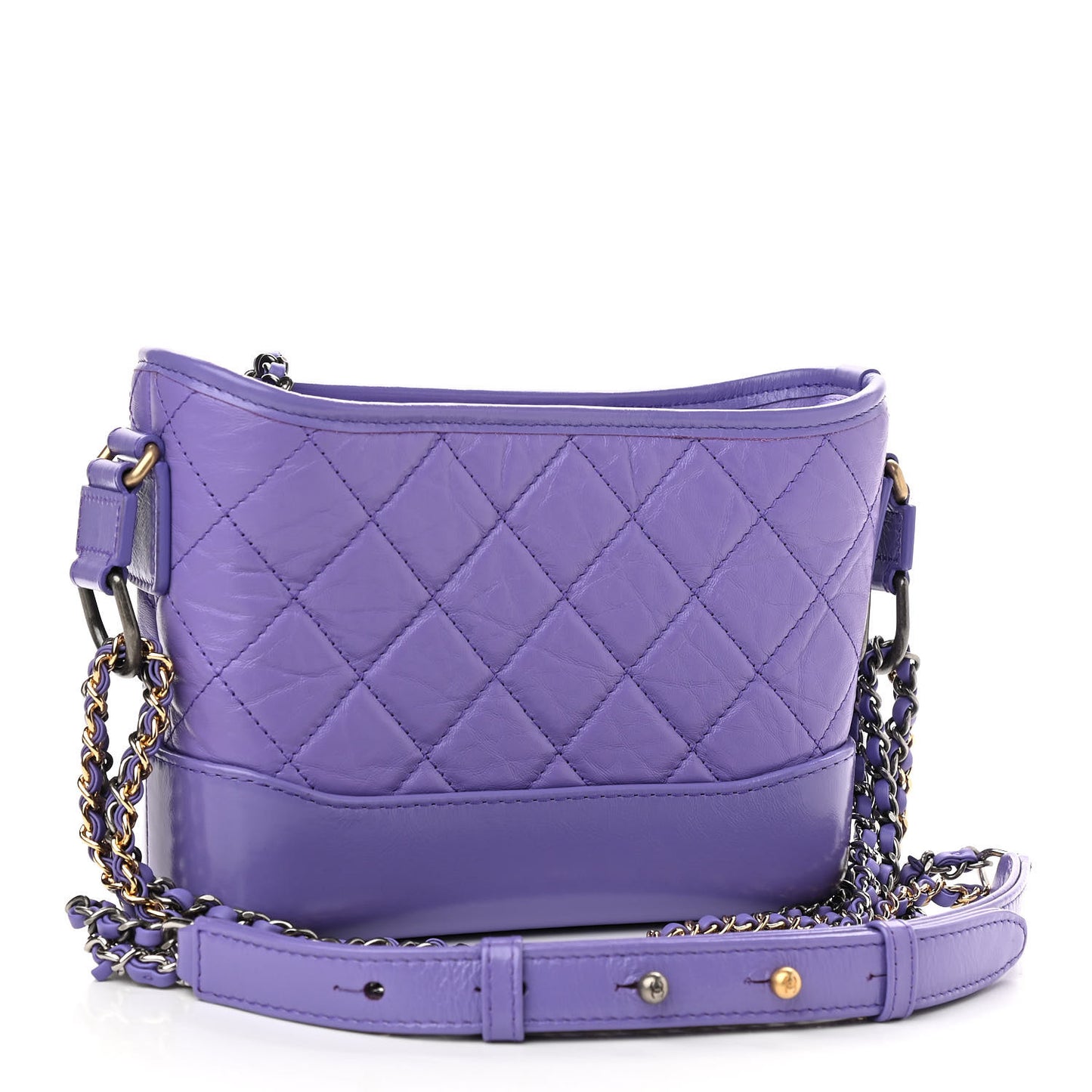 Aged Calfskin Quilted Small Gabrielle Hobo Purple