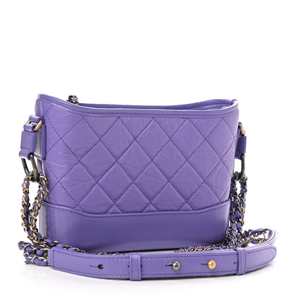 Chanel Aged Calfskin Quilted Small Gabrielle Hobo Purple 3 of 11