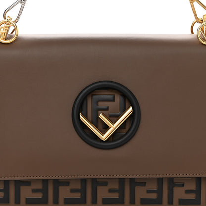 Fendi Vitello Century F is Fendi Bi-Color FF 1974 Embossed Kan I Shoulder Bag Maya Black 8 of 10