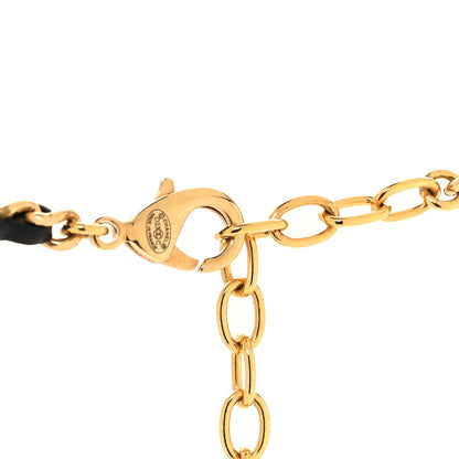 Chanel Lambskin Resin Crystal Baguette CC Chain Pendant Necklace Black Gold 4 of 5