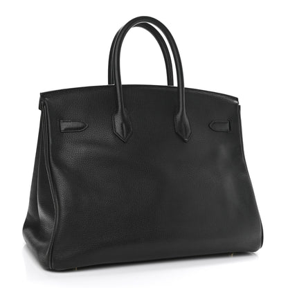 Hermes Taurillon Clemence Birkin 35 Black 2 of 12