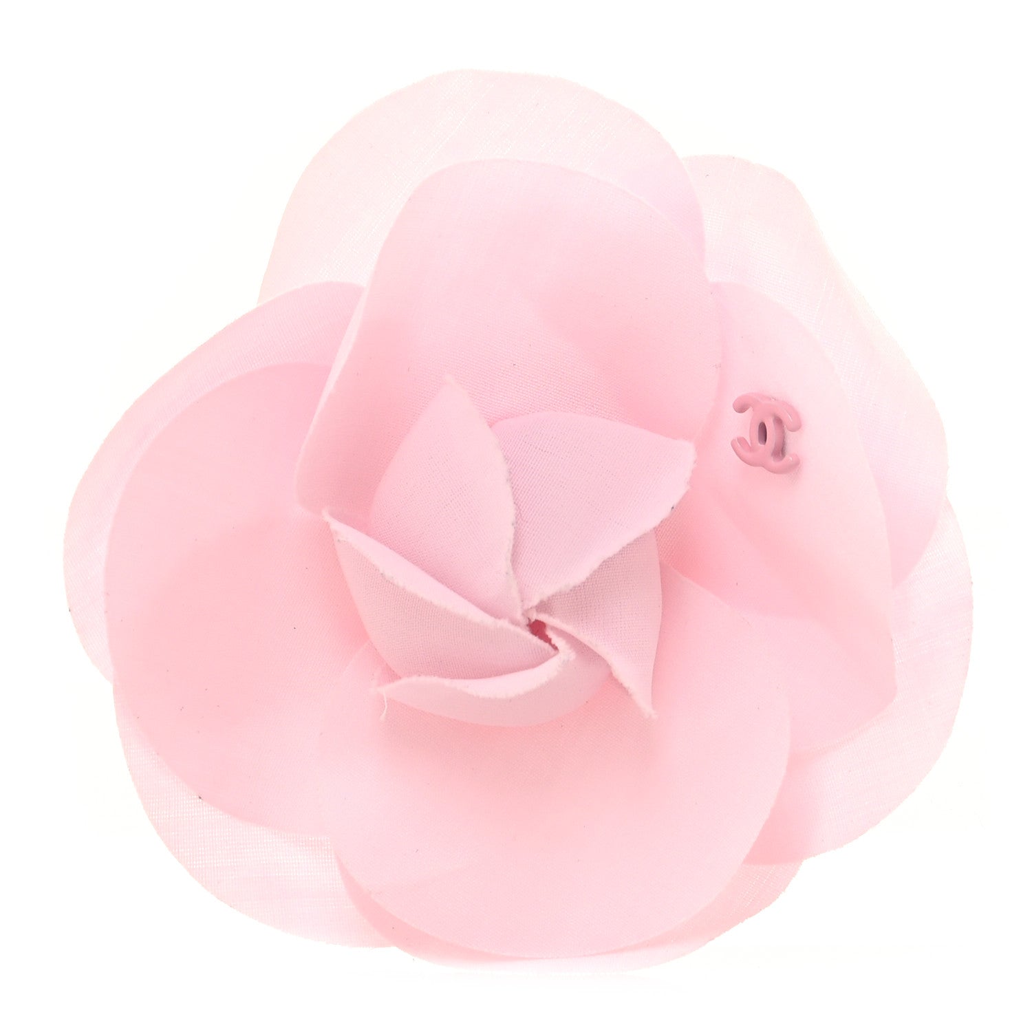 Chanel Fabric Camellia CC Brooch Pink 1 of 3