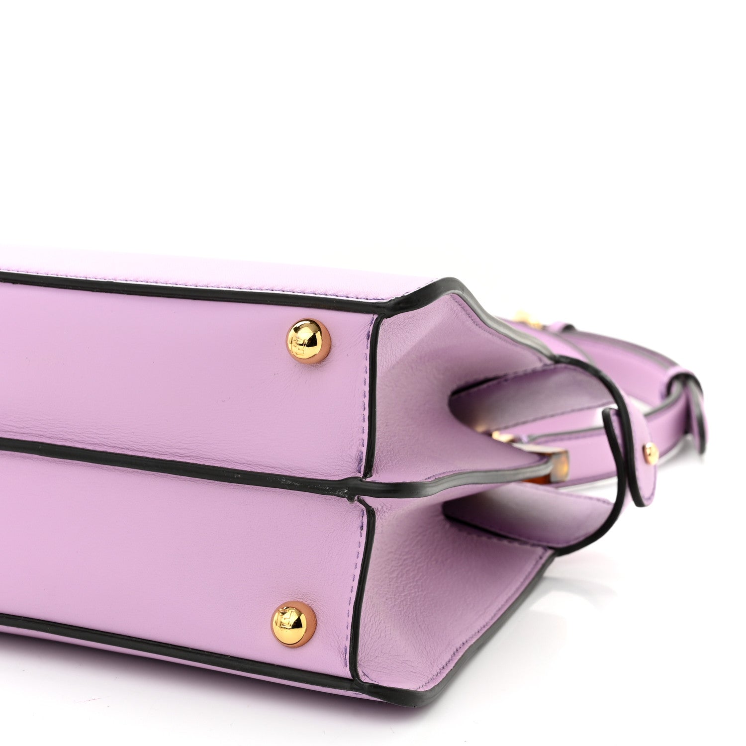 Fendi Vitello Seta Shiny Nappa Plexiglass Small Peekaboo I SEE U Satchel Violetta 11 of 11