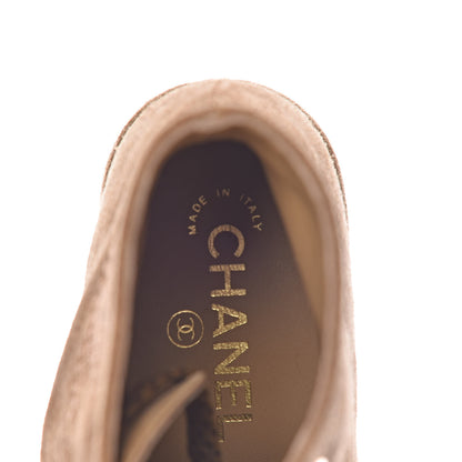 Chanel Suede Calfskin Womens Lace Up Short Boots 36 Dark Beige 7 of 10