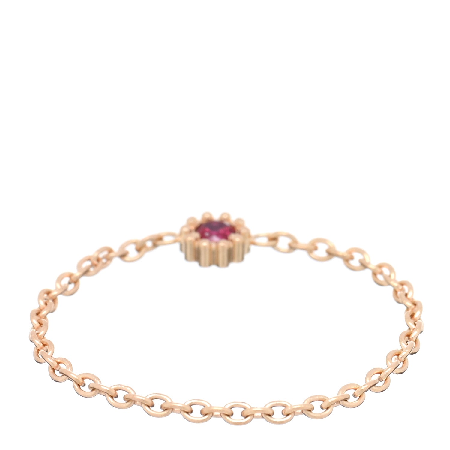 Christian Dior 8K Rose Gold Ruby Mimioui Chain Ring 58 8.25 3 of 4