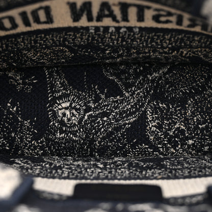 Christian Dior Canvas Embroidered Toile De Jouy Reverse Mini Book Tote With Strap Blue Multicolor 5 of 11