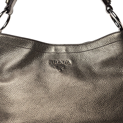 Prada Metallic Vitello Daino Side Pocket Hobo Gold 9 of 9