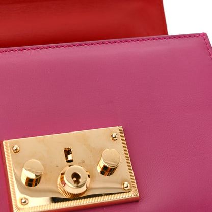 Gucci Calfskin Small Padlock Shoulder Bag New Rosette Hibiscus Red 14 of 14