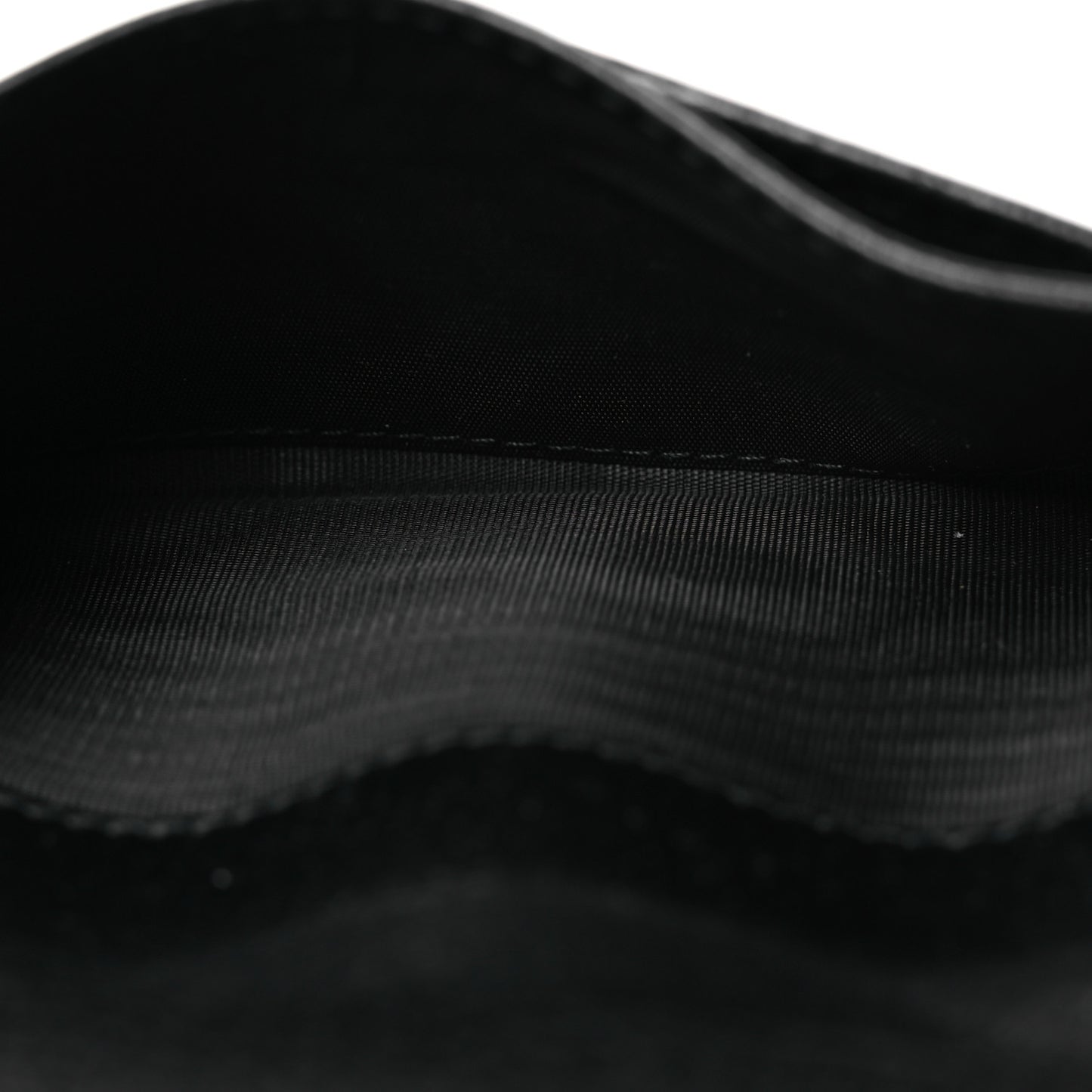 Textured Dollar Calfskin Interlocking G Card Case Black