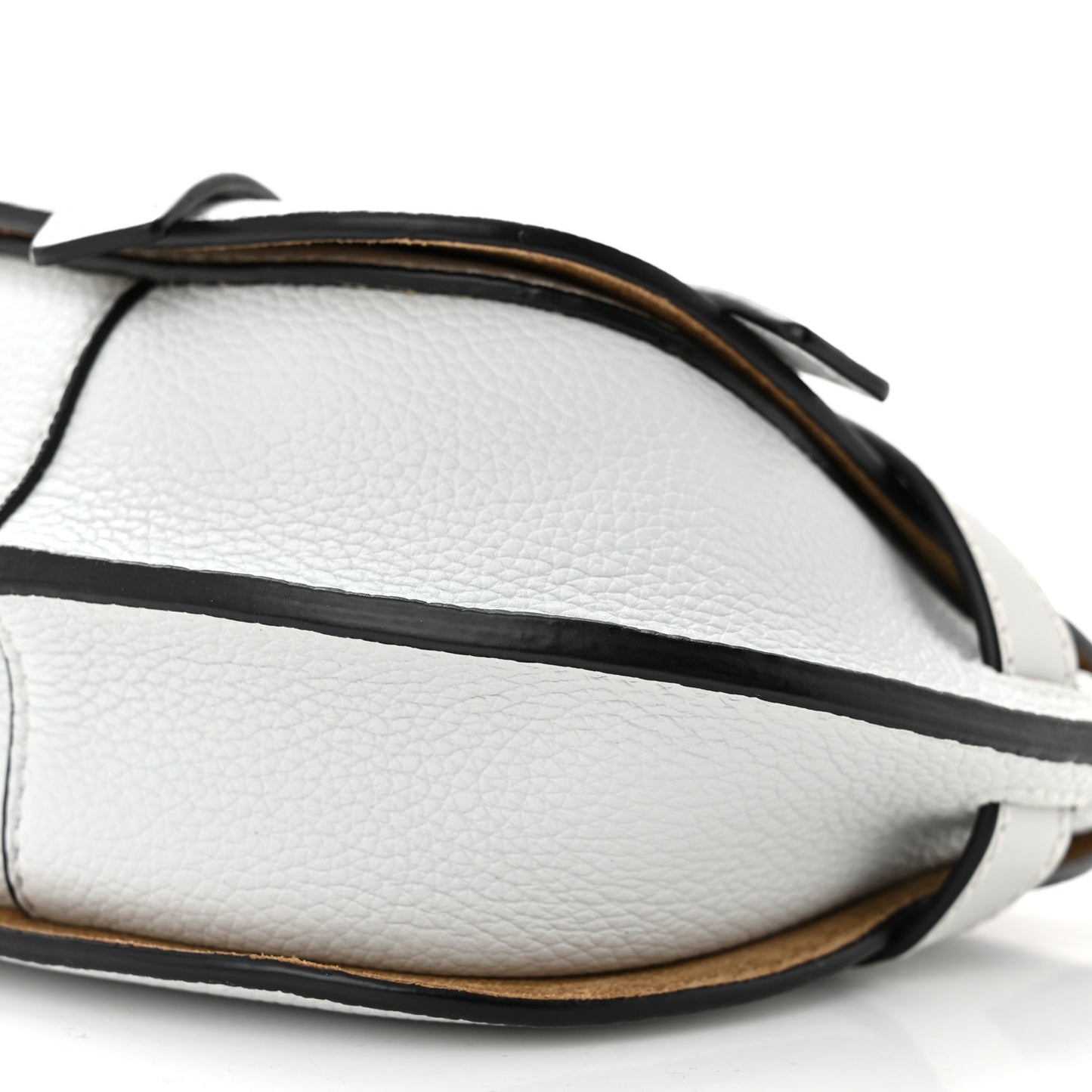 Pebble Grain Calfskin Mini Gate Bag Kaolin