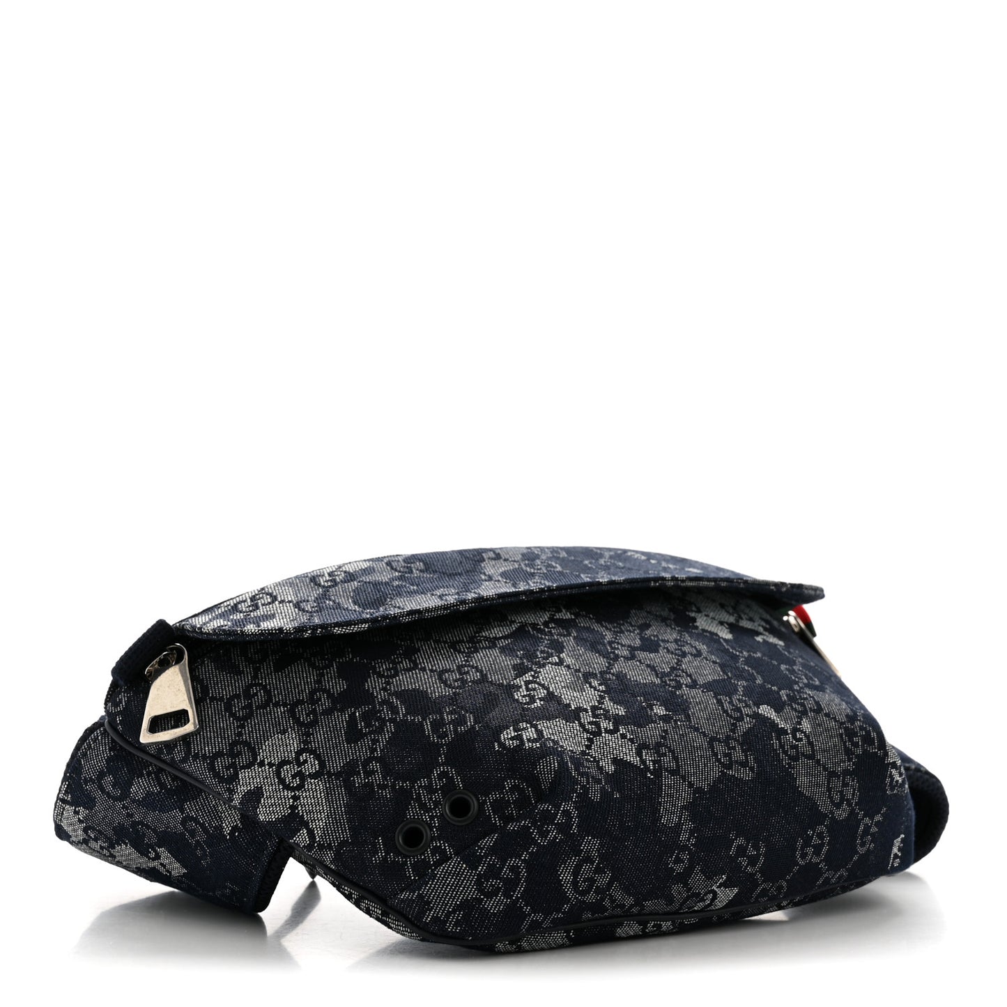 Denim Monogram Web Belt Bag Blue Multicolor
