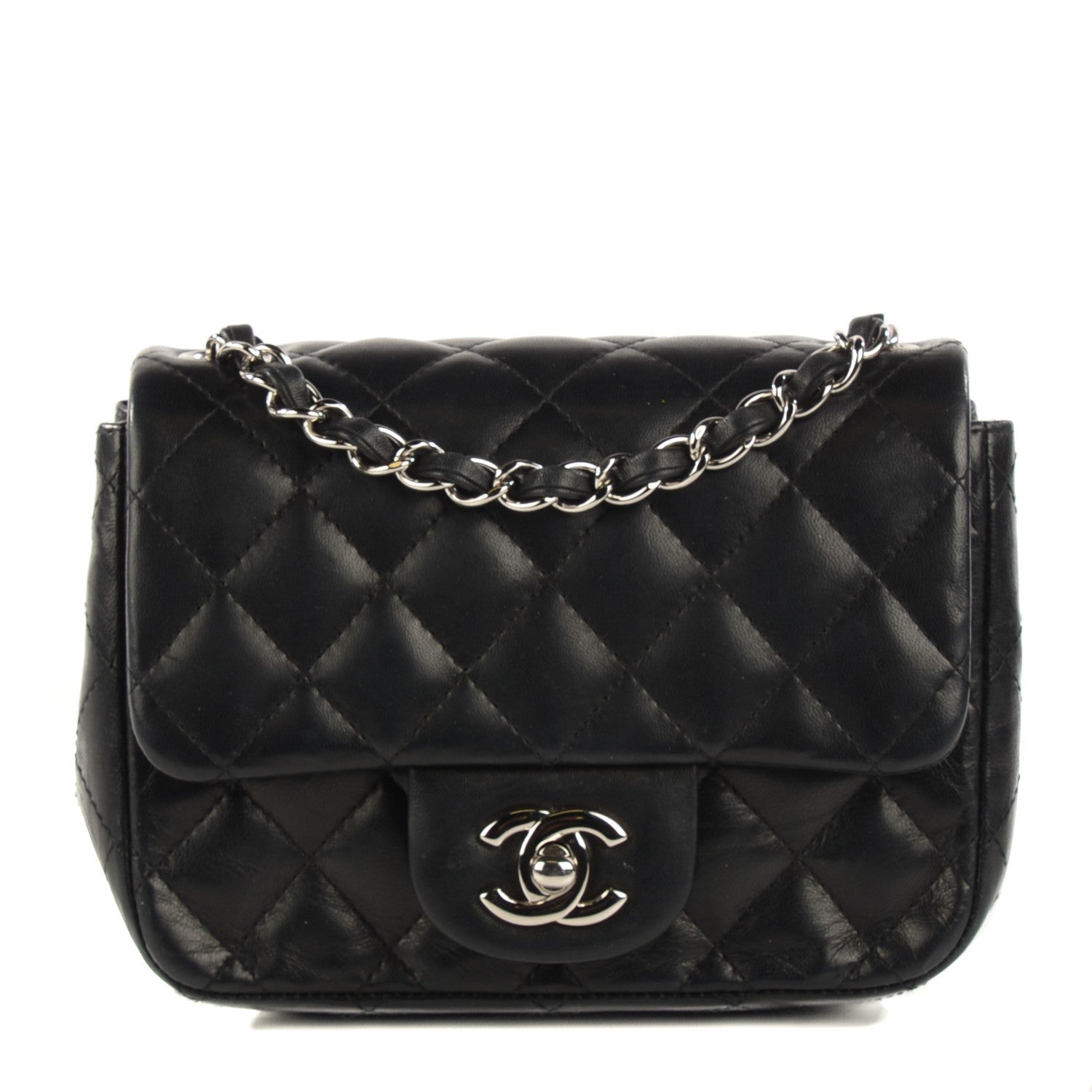 Chanel Lambskin Quilted Mini Square Flap Black 1 of 8
