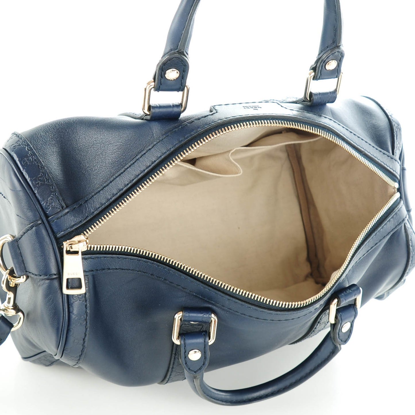 Calfskin Microguccissima Trim Medium Boston Blue Sapphire