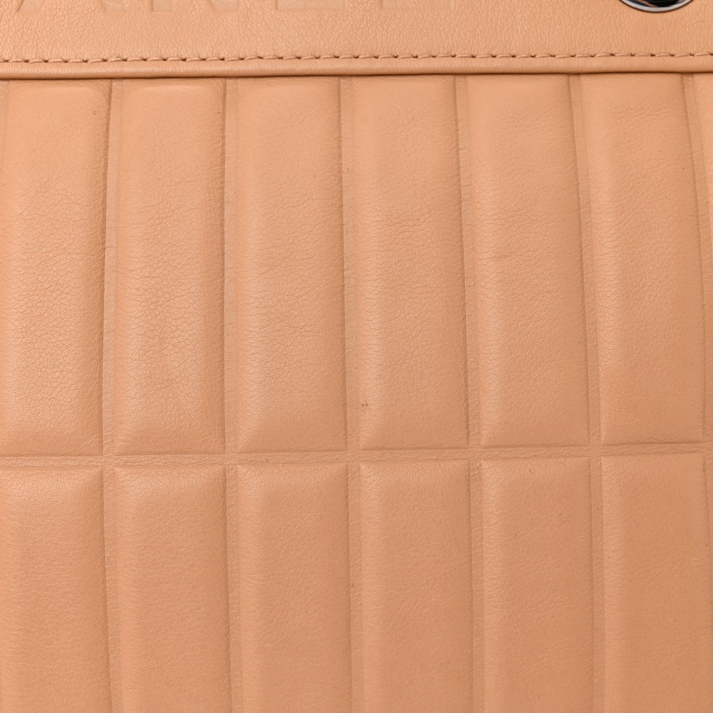 Calfskin Vertical Quilted Lax East West Shoulder Bag Beige