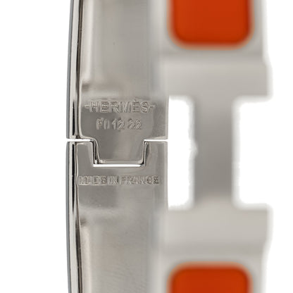Hermes Matte Enamel Narrow Clic Clac HH Bracelet T6 Orange 4 of 5