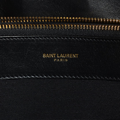 Saint Laurent Lambskin Matelasse Chevron Monogram Shopping Bag Black 6 of 8