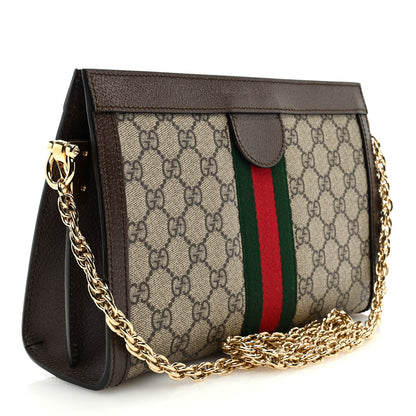 Gucci GG Supreme Monogram Web Small Ophidia Chain Shoulder Bag Brown 3 of 9
