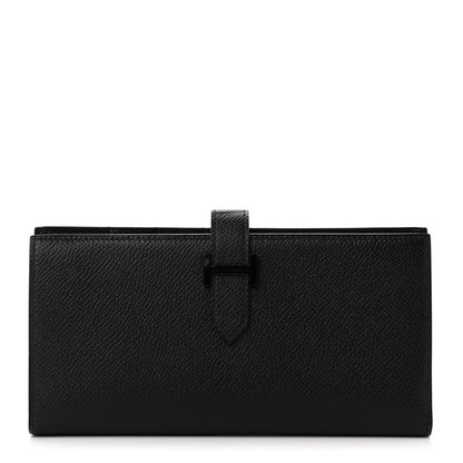 Hermes Epsom Monochrome Bearn Gusset Wallet Black 1 of 8