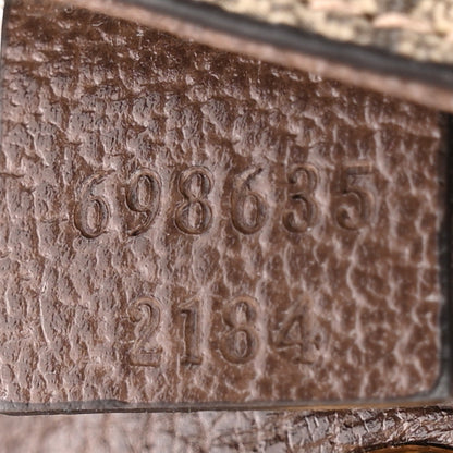 Gucci GG Supreme Monogram Textured Dollar Calfskin Blondie Card Case Wallet with Strap Beige Ebony New Acero 7 of 11