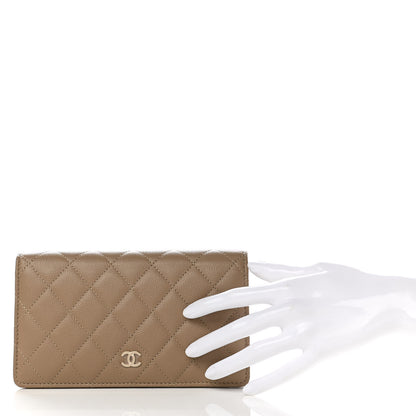 Chanel Caviar Quilted Yen Wallet Dark Beige 2 of 7