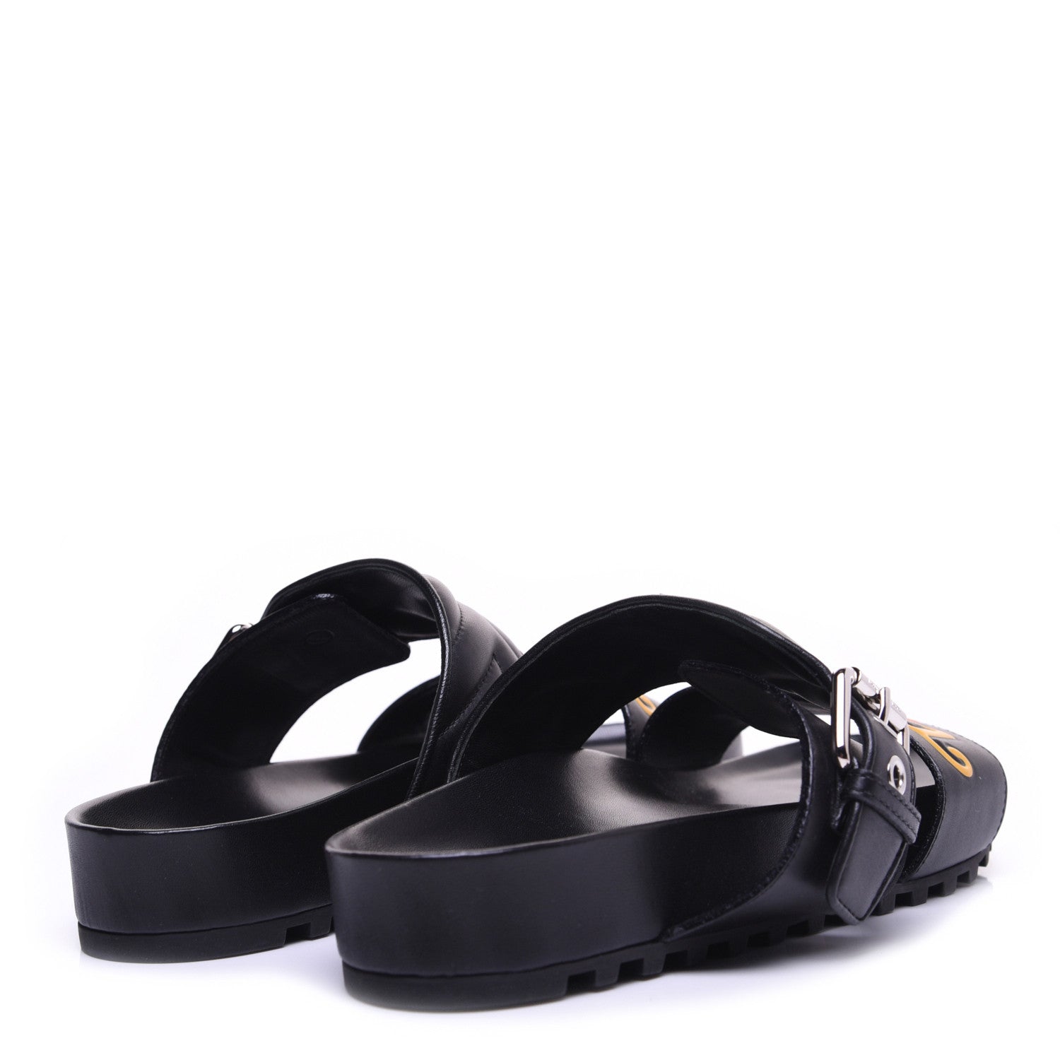 Louis Vuitton Calfskin New Wave Bom Dia Mule Sandals 37 Black 4 of 11