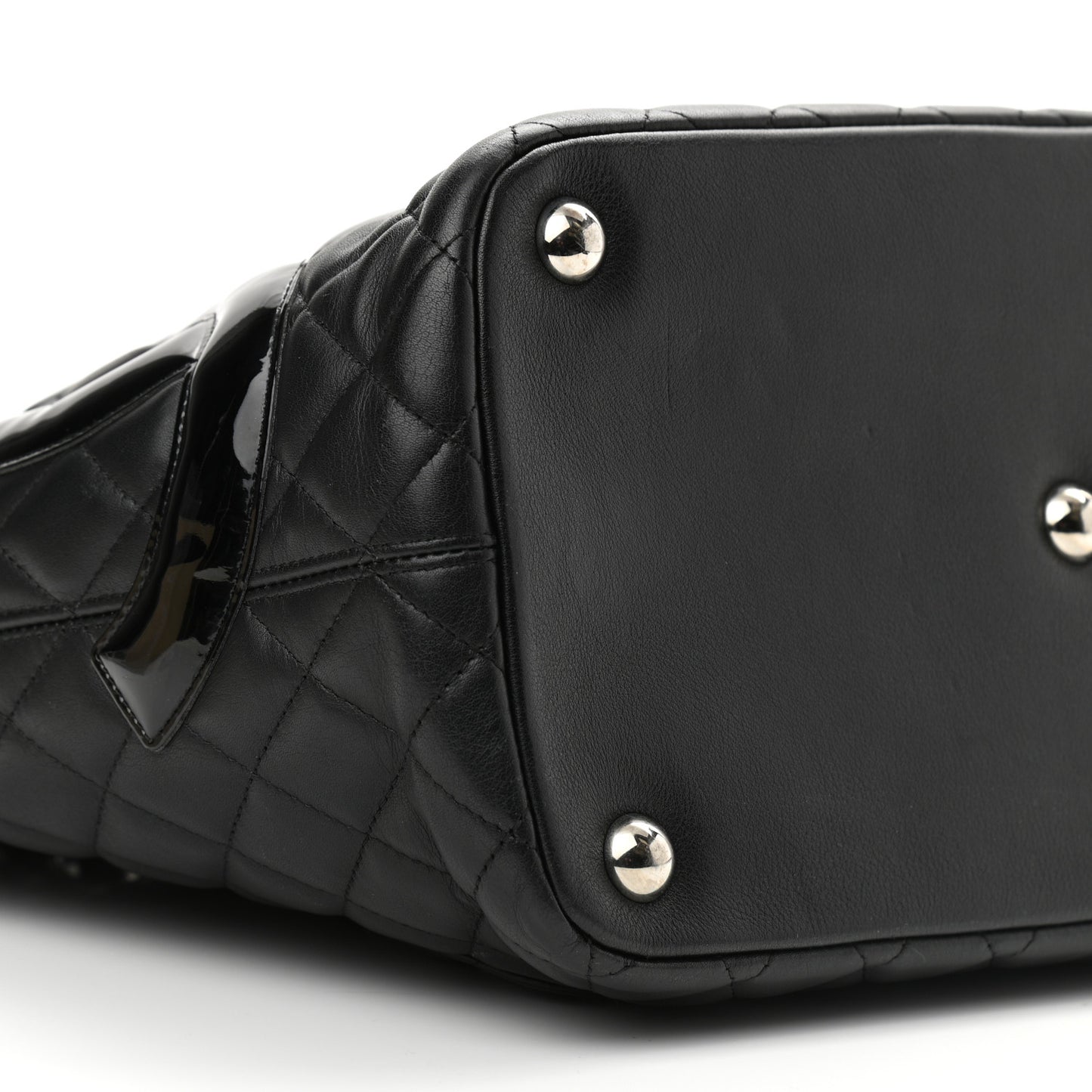 Calfskin Quilted Large Cambon Tote Black