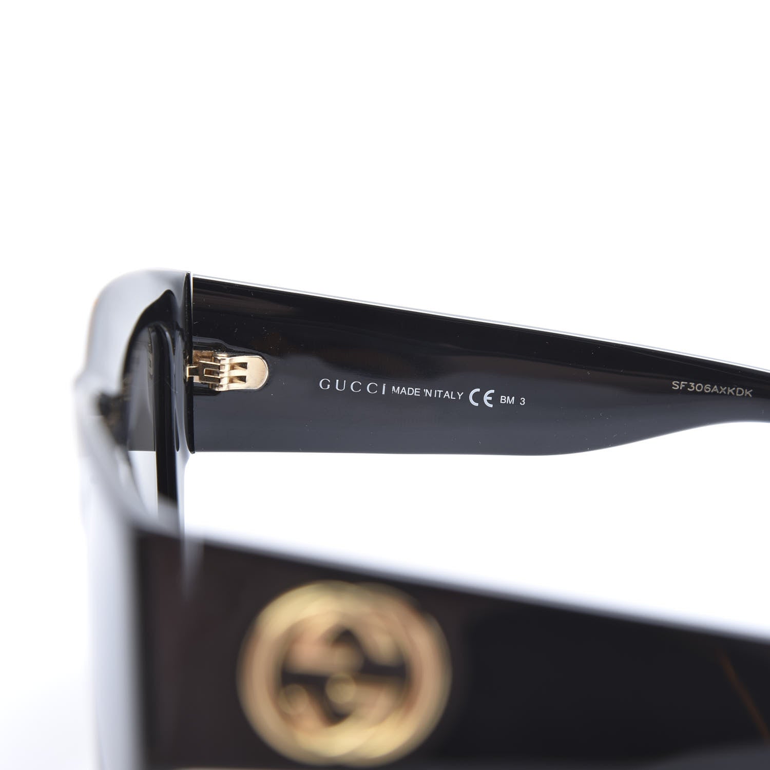 Gucci Acetate Square Frame Sunglasses GG 3817/S Black 6 of 9