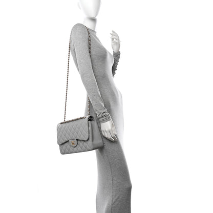 Chanel Caviar Quilted Jumbo Double Flap Grey 2 of 11