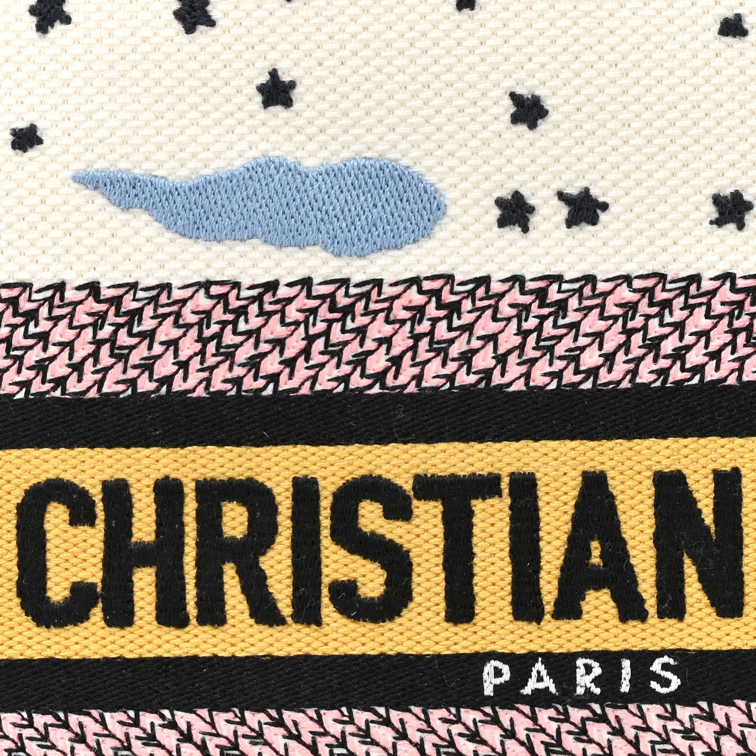 Christian Dior Canvas Embroidered Ciel De Reve Medium Lady D-Lite Latte Multicolor 8 of 13