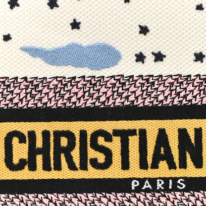 Christian Dior Canvas Embroidered Ciel De Reve Medium Lady D-Lite Latte Multicolor 8 of 13