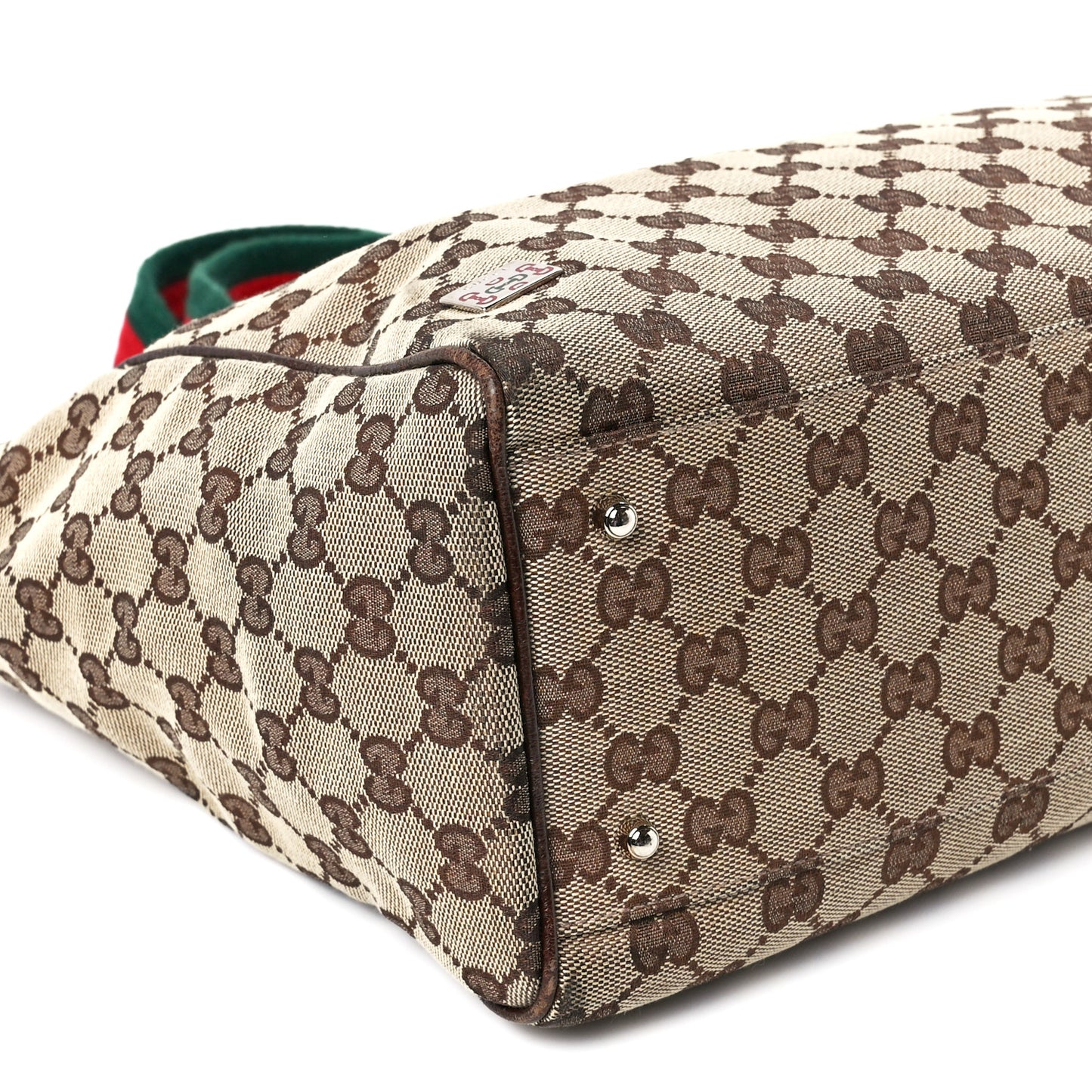 GG Monogram Web Pop Tote Dark Brown