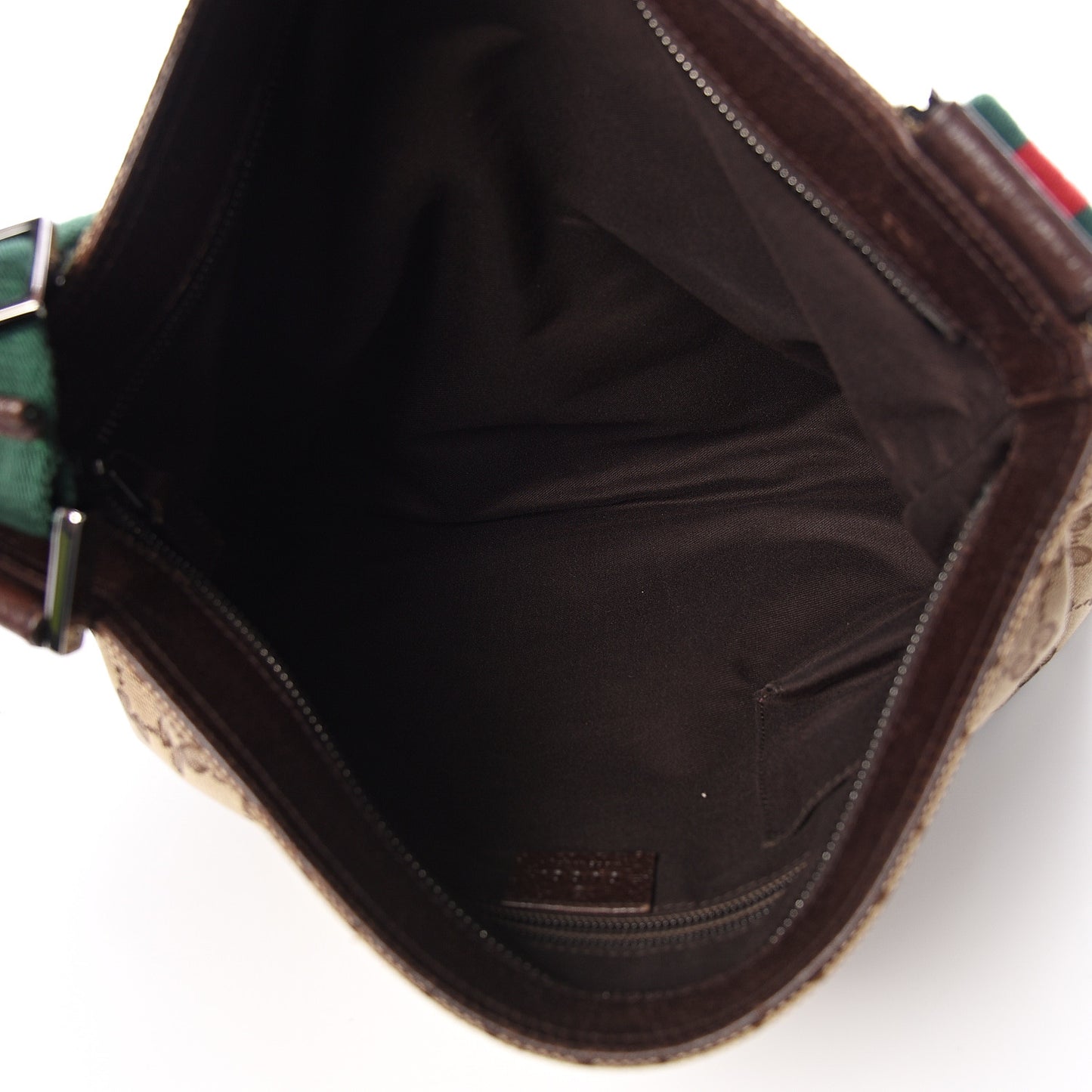 Monogram Web Medium Double Pocket Messenger Bag Dark Brown