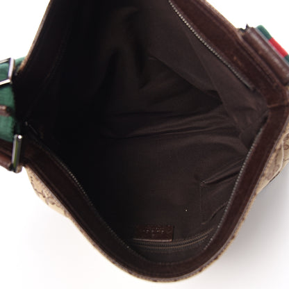 Gucci Monogram Web Medium Double Pocket Messenger Bag Dark Brown 4 of 9