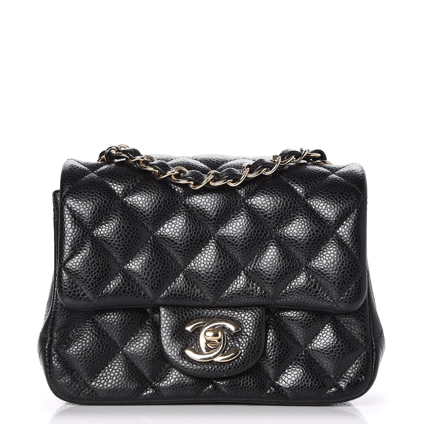 Caviar Quilted Mini Square Flap Black