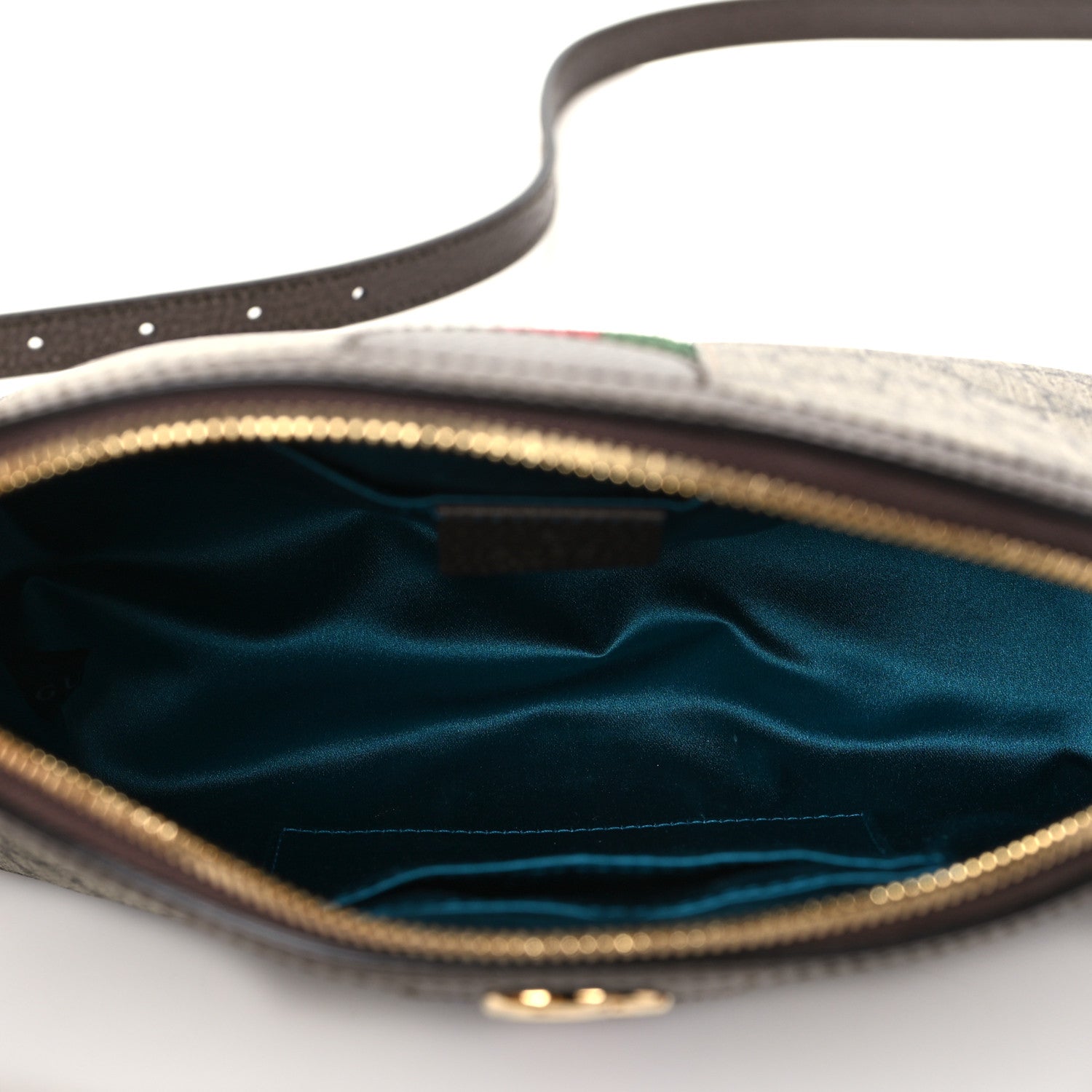 Gucci GG Supreme Monogram Textured Dollar Calfskin Web Small Ophidia Dome Shoulder Bag Beige Ebony New Acero 5 of 11