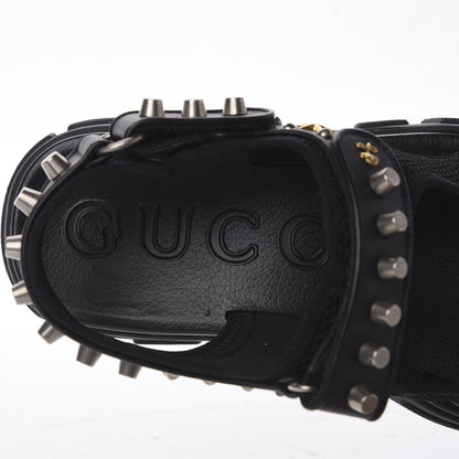 Gucci Nappa Mesh Studded Mens Aguru Sandals 11 Black 8 of 11